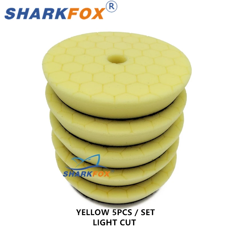 

Полировальные подушечки Sharkfox 3/5/6 дюймов, немецкая пенопластовая губка, набор автомобильных полировальных подушечек для DA/RO, полировщик, буферные инструменты