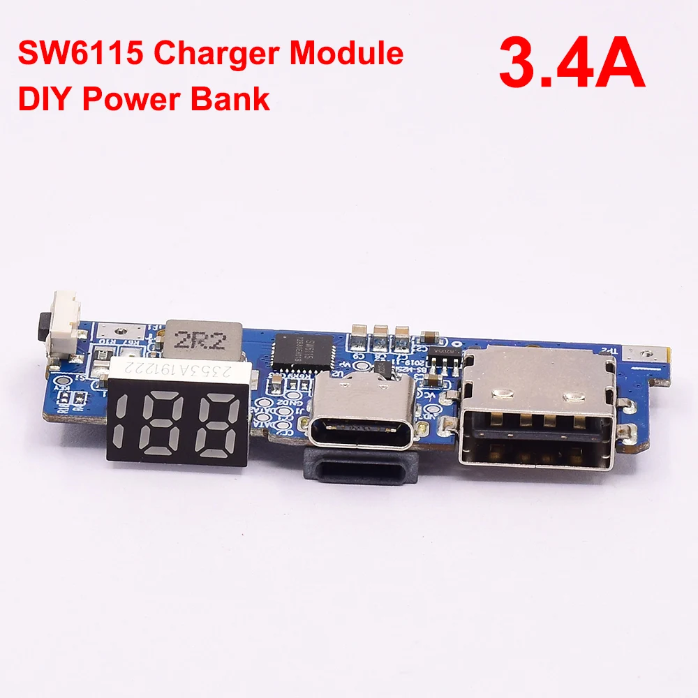 DC 5V 3A SW6115 LED Быстрая зарядка печатная плата модуль быстрой зарядки для 3,7 V 18650 литий-ионной батареи DIY Power Bank Apple