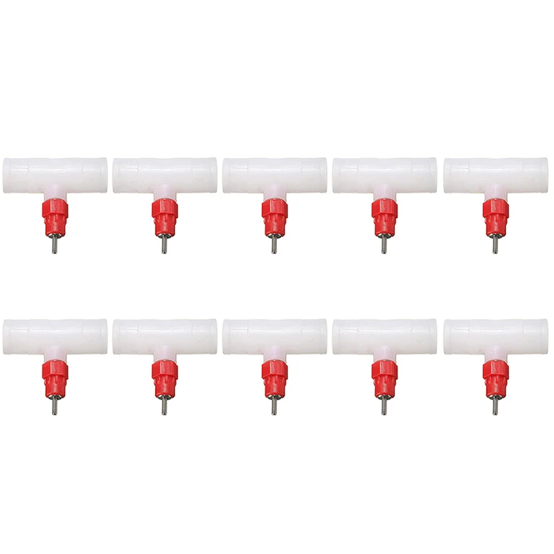 

Chicken Nipples Tee Fittings - Fully Automatic Poultry Waterers Kit Chicken Water Drinker 10 Pack