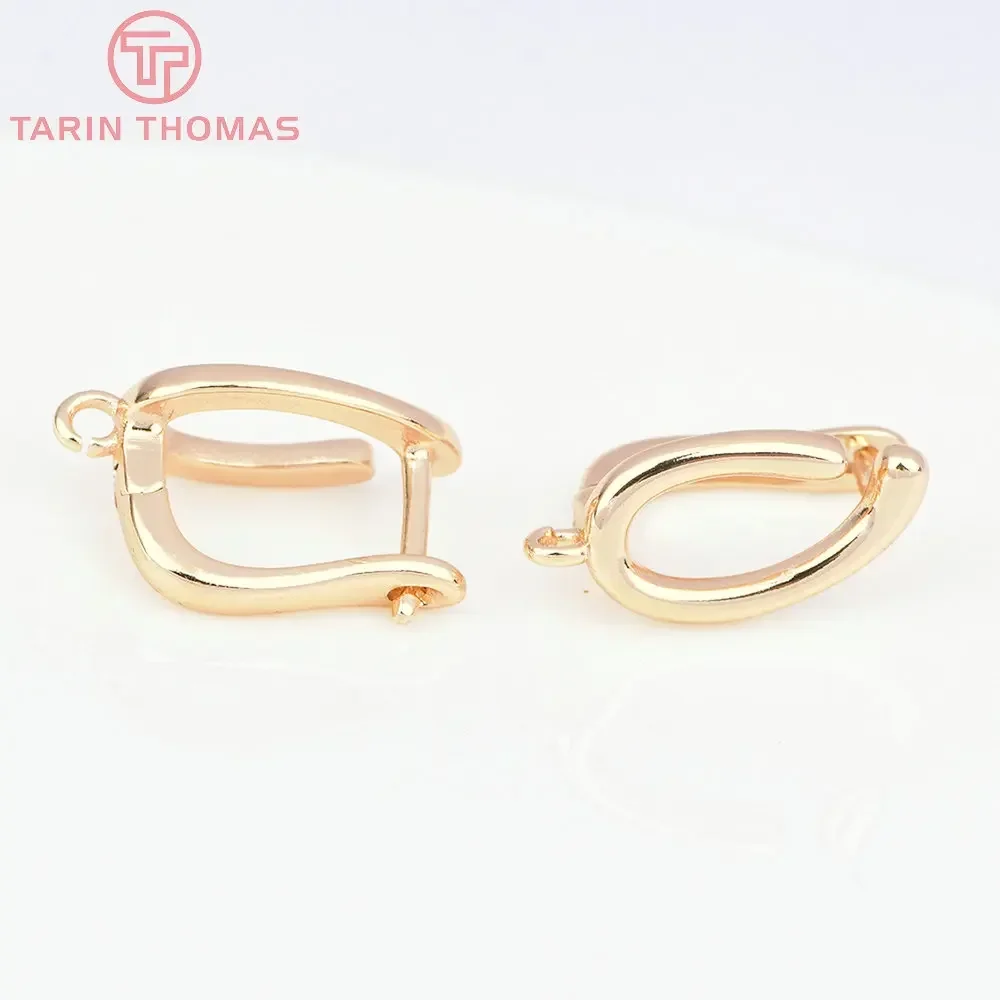 (4505) 4 шт. 9x19 5 мм 24-каратного золота латунная нерегулярная застежка для сережек
