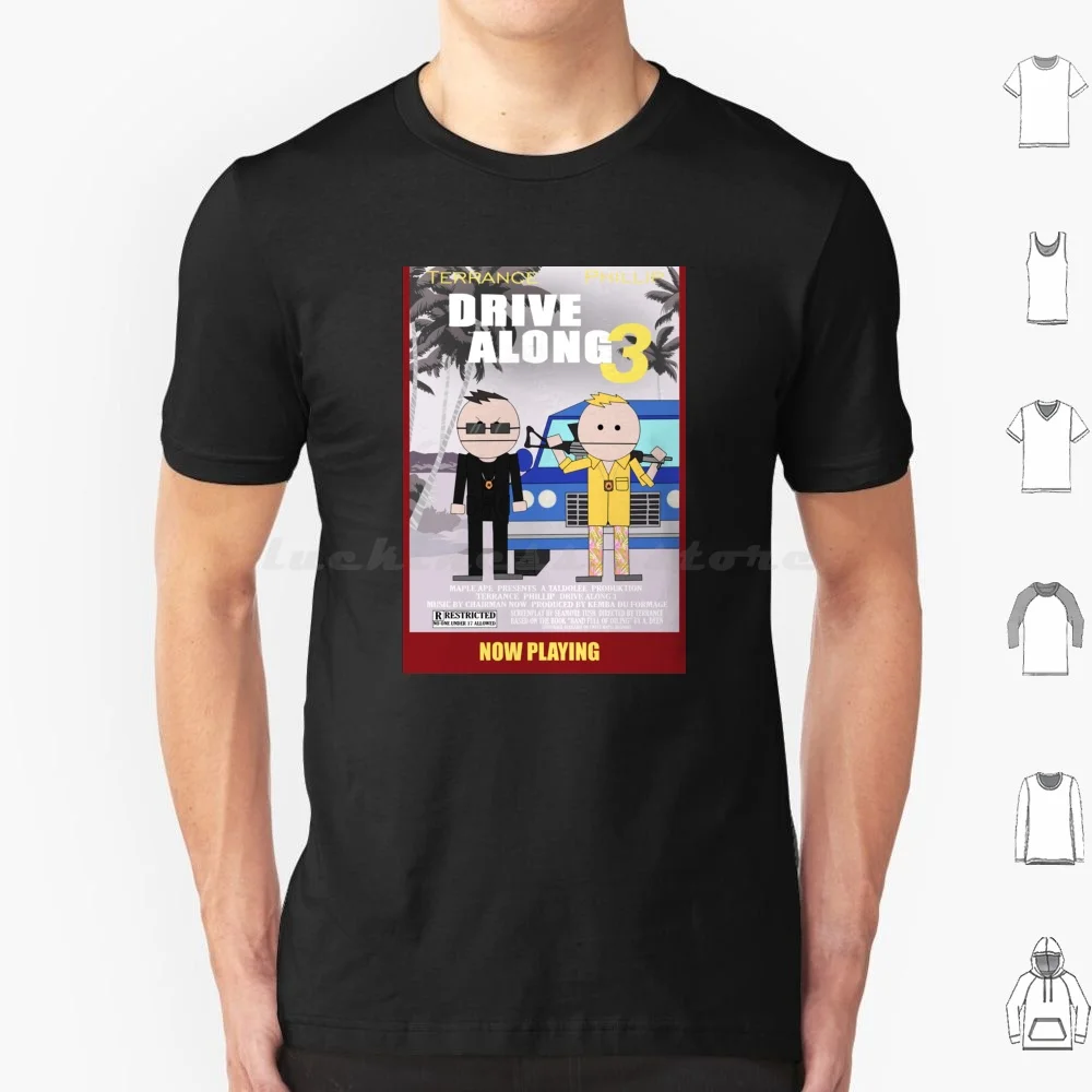 Футболка Drive Along 3 (фильм Terrance And Philip) большой размер 100% хлопок Phillip Mr Hankey Eric Cartman Kenny