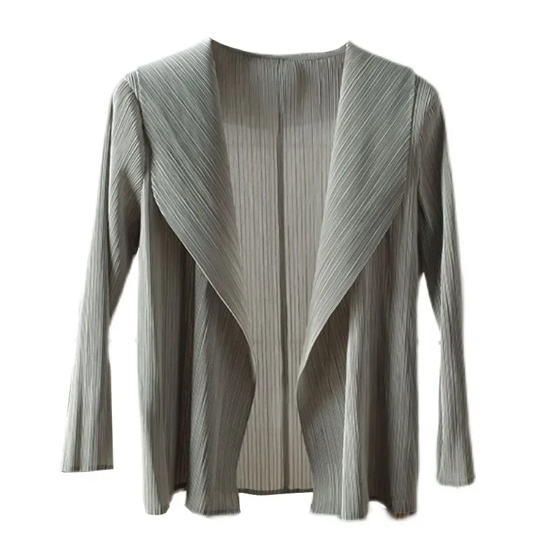 Плиссированный однотонный кардиган Y2k новинка женская футболка со складками
