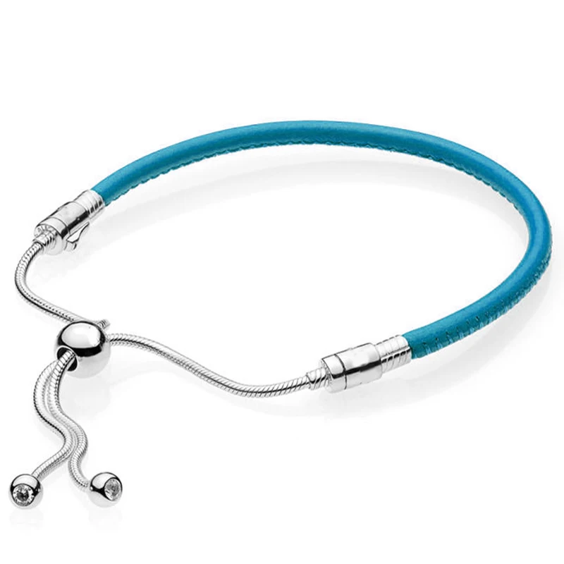 Регулируемый браслет из серебра 925 пробы с разноцветными бусинами на застежке -