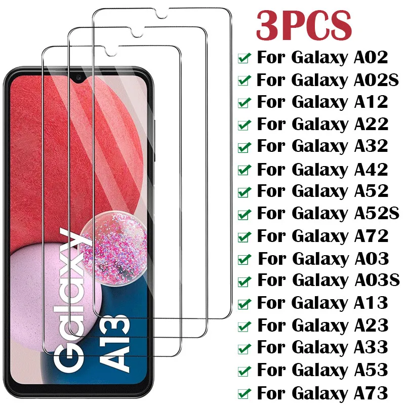 3 sztuki szkła hartowanego do Samsung Galaxy A52 A42 A22 A32 A12 5G A13 A02 A03S A53 A23 A33 A73 A54 A55