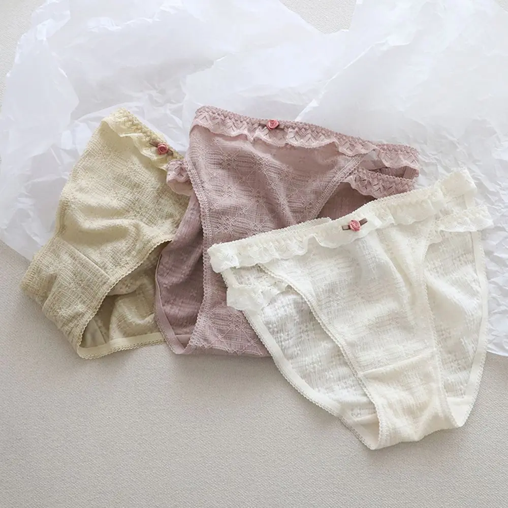 

Lolita Girls Floret Panties Sexy Sweet Underwear Cotton Crotch Breathable Brief Comfortable Lace Lingerie For Women