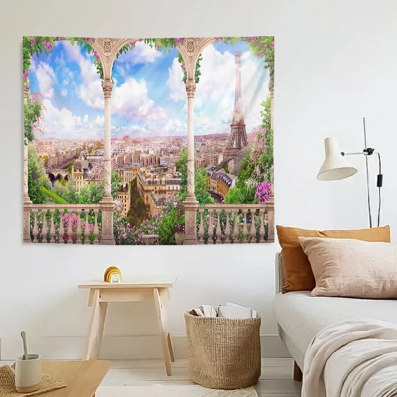 

Цветочные коврики для пикника, 3D цифровая печать, настенная ткань, пейзаж, эстетическое одеяло для декора комнаты, в скандинавском стиле гоб...