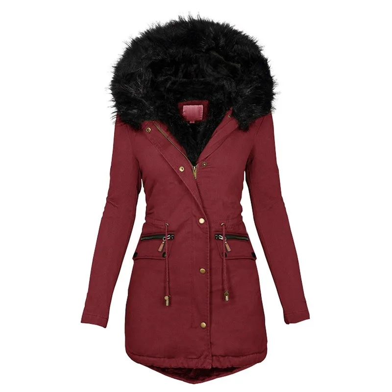 

Women Warm Parkas 2021 Thicker Christmas Jacket Women Hooded Fashion Coat Winter Clothes Outdoor Overcoat Manteau Femme Hiver