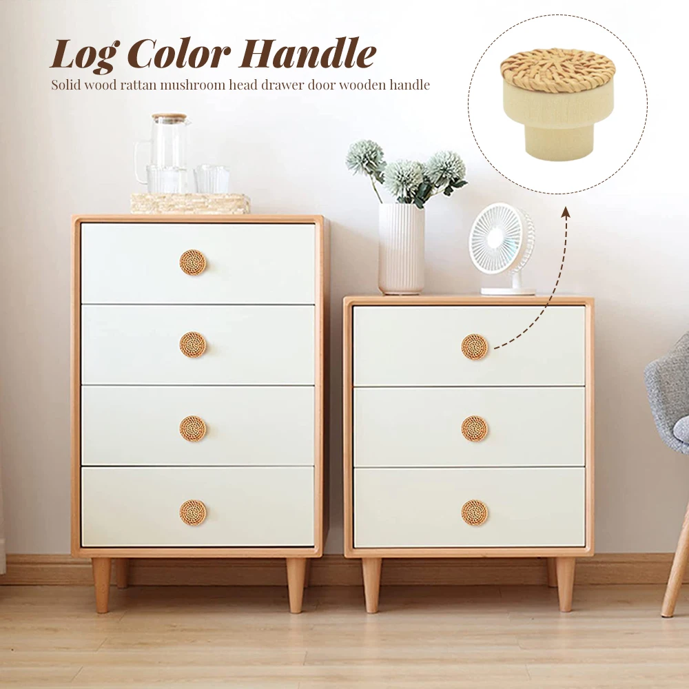 

Wooden Handles Rattan Drawer Knobs Wardrobe Furniture Handle Kitchen Cupboard Door Handle Dresser Pulls Furniture Hardware FU