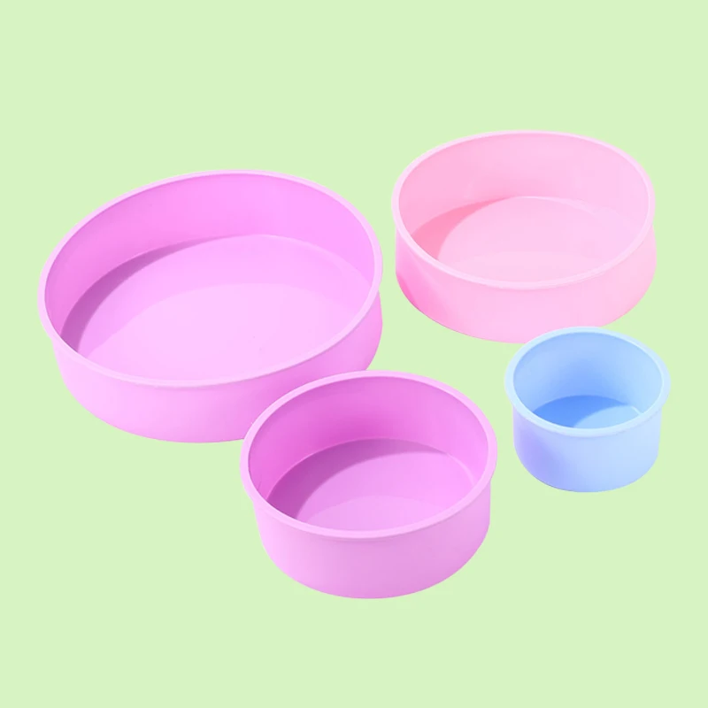 

4 6 8 10 Inch Round Shape Mold Silicone Small Cake Baking Pan Mousse Fondant Cylinder Mould For Pastry Dessert Jelly Wholesale