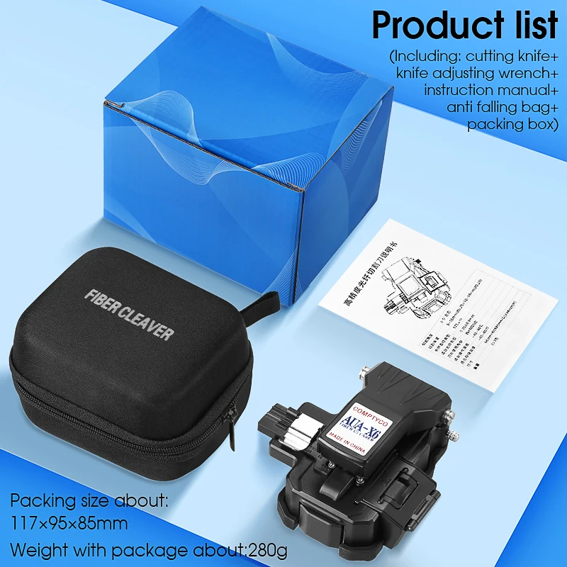 COMPTYCO FTTH High-precision AUA-X6 for Cold Joint/Hot Melt Optical Fiber Cleaver Machine with 24 Surface Blade Cutting Tool