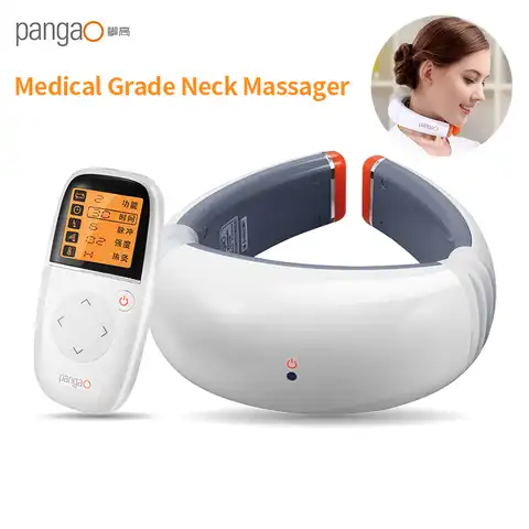Интеллектуальный 3d-инструмент Pangao для лечения шейного позвоночника, массажер для шеи, Электрический Импульсный массаж, магнитный эффект с ...