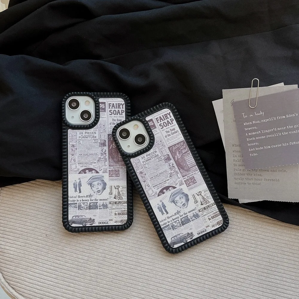 

Чехол с принтом газеты для iphone 14 14Pro 14Promax 11ProMax 11 12ProMax 12Pro 12 13ProMax 13Pro 13, мягкий чехол