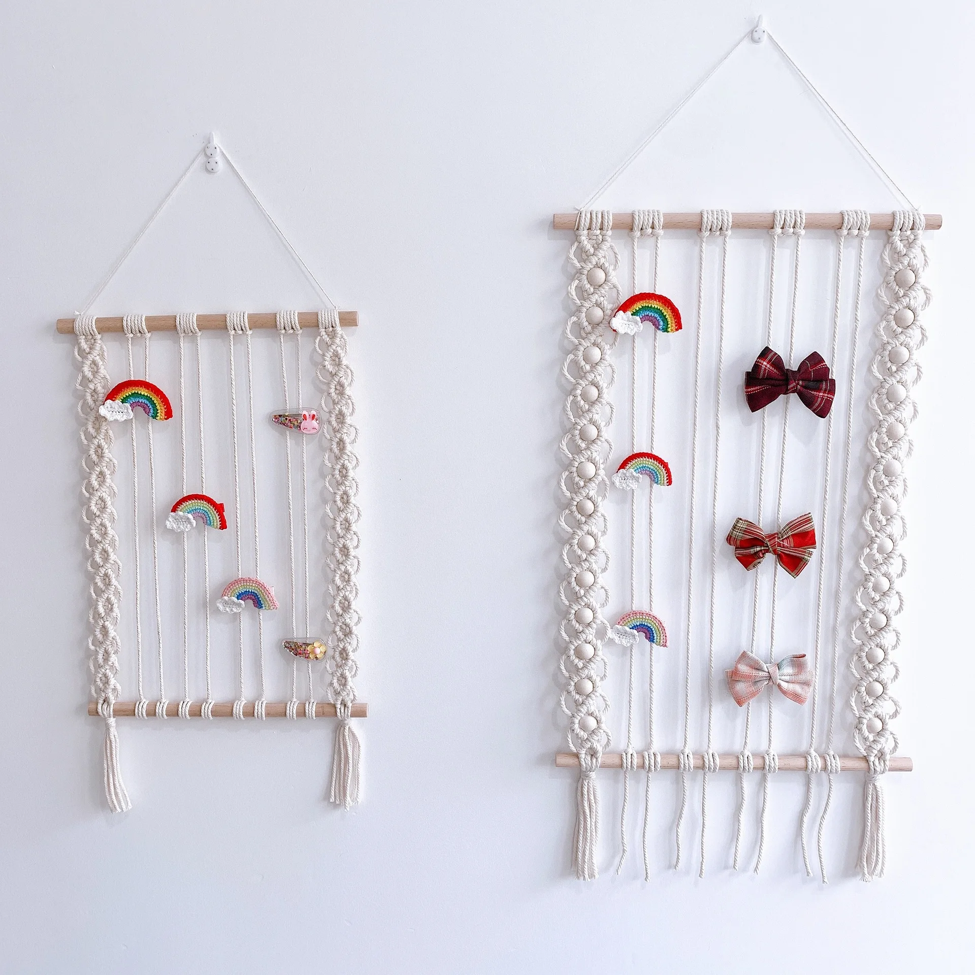 

Ins Nordic Bohemian woven tapestry tassel photo hairpin storage home decoration wall hangings room decoration macrame