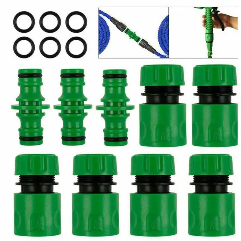 

15PCS Garden Watering Hose Quick Connector 1/2” End Double Male Hose Coupling Joint Adapter Extender Set Watering Hose Pipe Tube