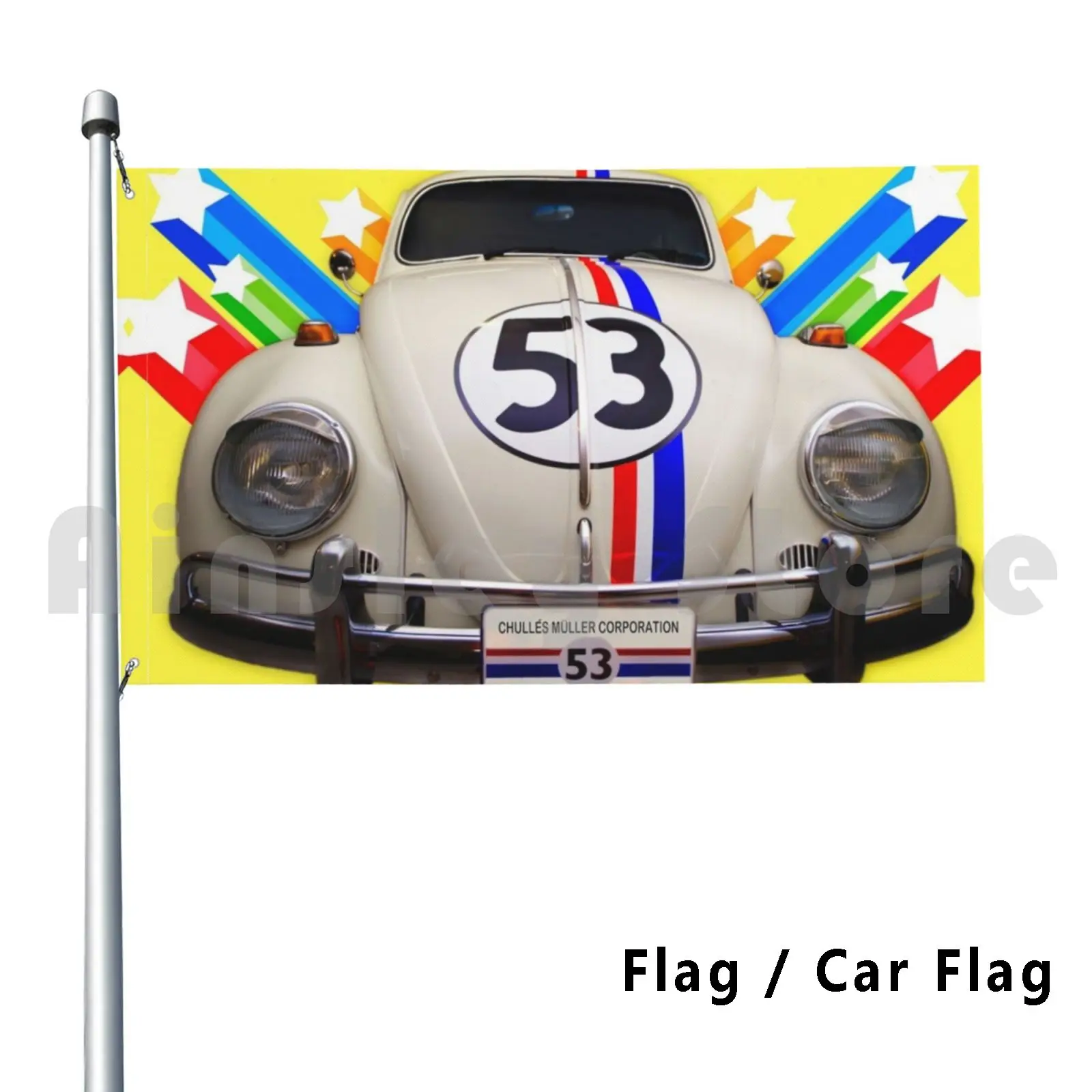 

Флаг Herbie, Автомобильный флаг, забавная машина Herbie Bug 53, старая машина, Любовный жук