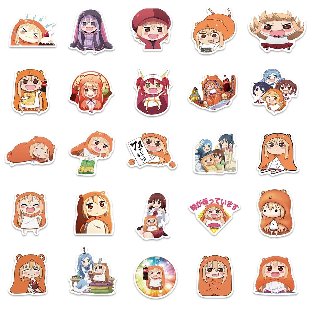 50шт Химото! Umaru-chan Аниме Наклейки Водостойкие Пвх Для Ноутбуков Скейтбордов
