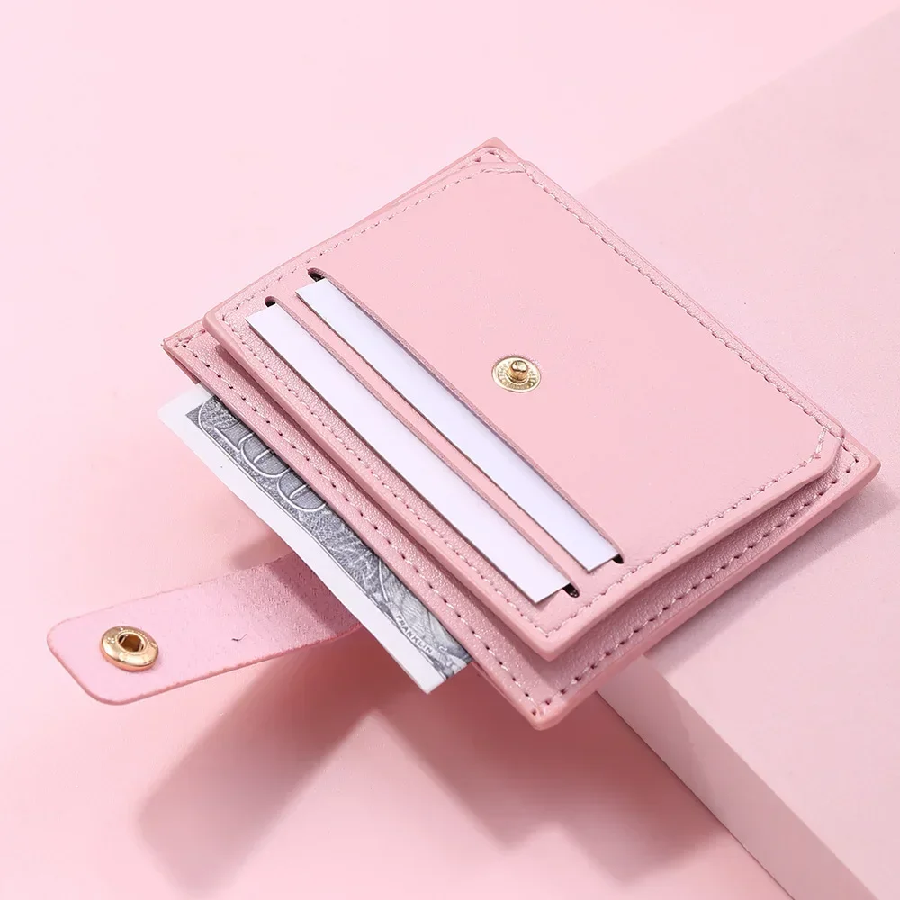 

Simple PU Leather Card ID Holders Wallet Multifunctional Money Coin Storage Bags Portable Multiple Notches Photo Change Purse