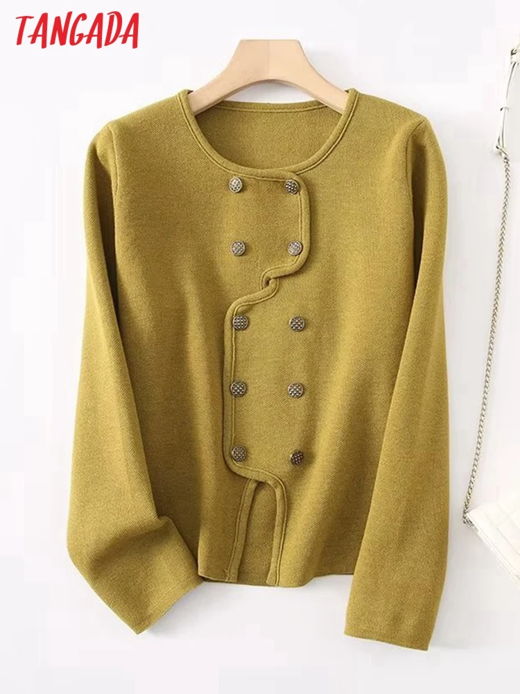 

Tangada женский свитер пальто на пуговицах толстый 2022 зимний женский элегантный кардиган YU262