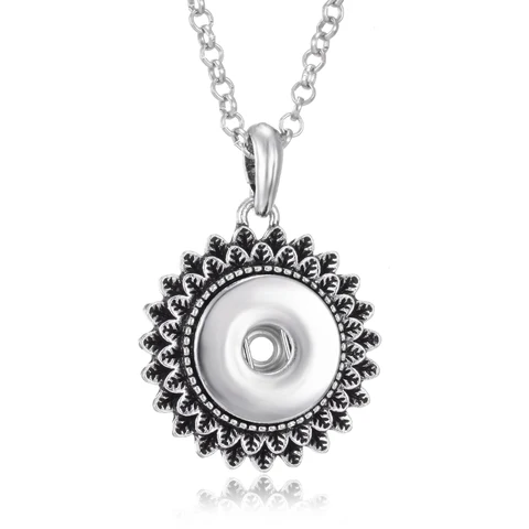 2022 Новое ювелирное ожерелье 18 мм металлический кулон с кнопкой ожерелье крест Круглый Цветок 18 мм оснастка ожерелье DIY кулон ювелирные изделия