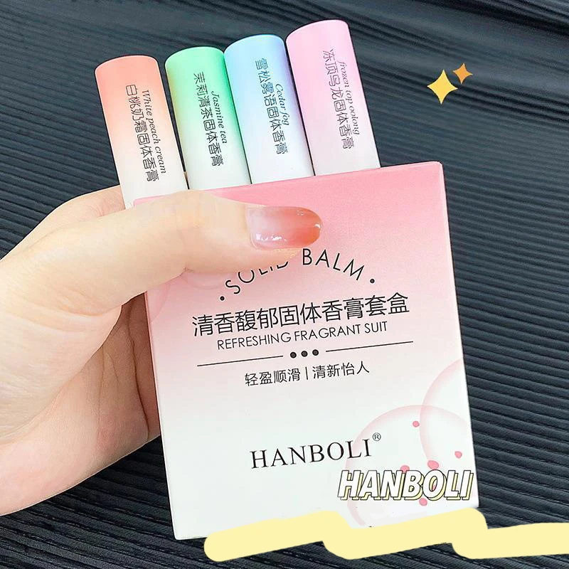 

2023, ароматический бальзам, твердые духи, ароматизаторы для тела, дезодорант, ароматерапия, стойкий портативный Твердый бальзам, четыре запаха, Новинка