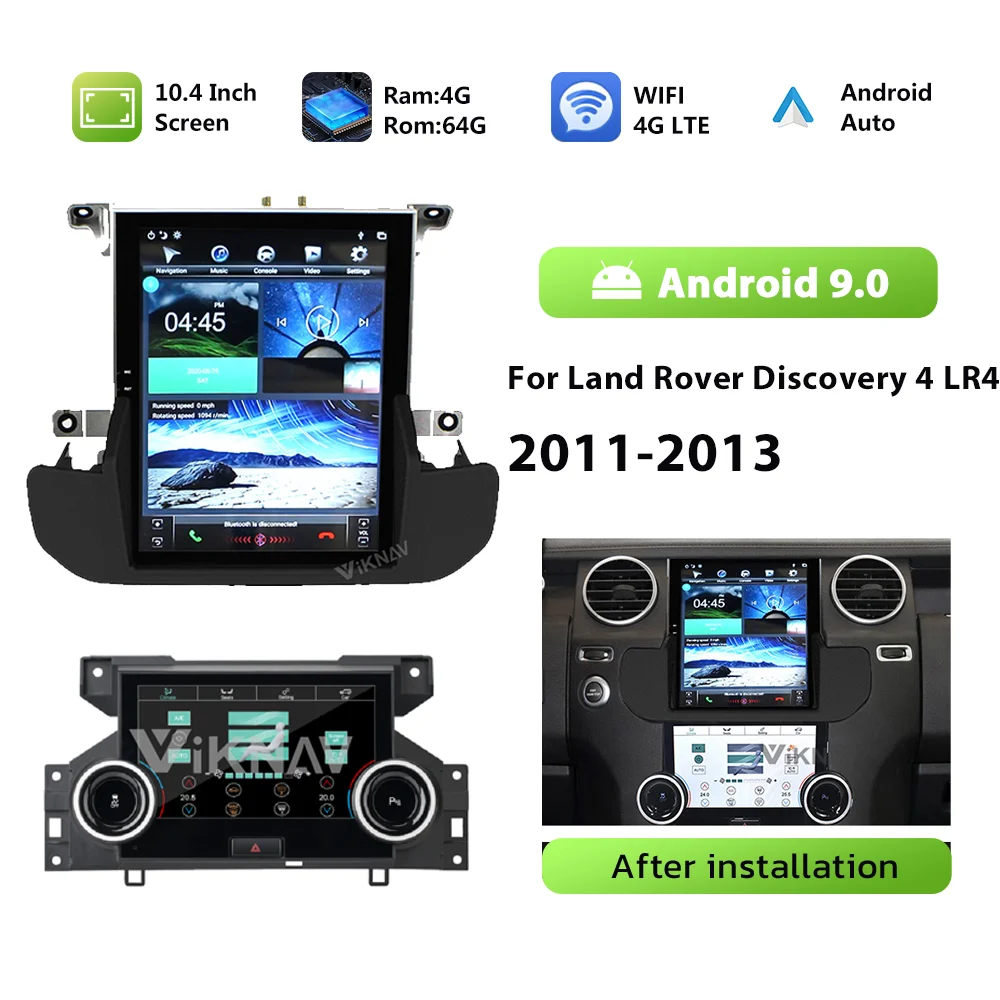 

Android 9.0 Autoaudio For Land Rover Discovery 4 LR4 2011-2012 2013 Car Radio Multimedia Player 4+64GB Touch Screen IPS Stereo
