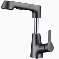 lifting faucet gun gray faucet 59 copper pull out retractable washstand faucet household dual mode shower faucet brushed chrome