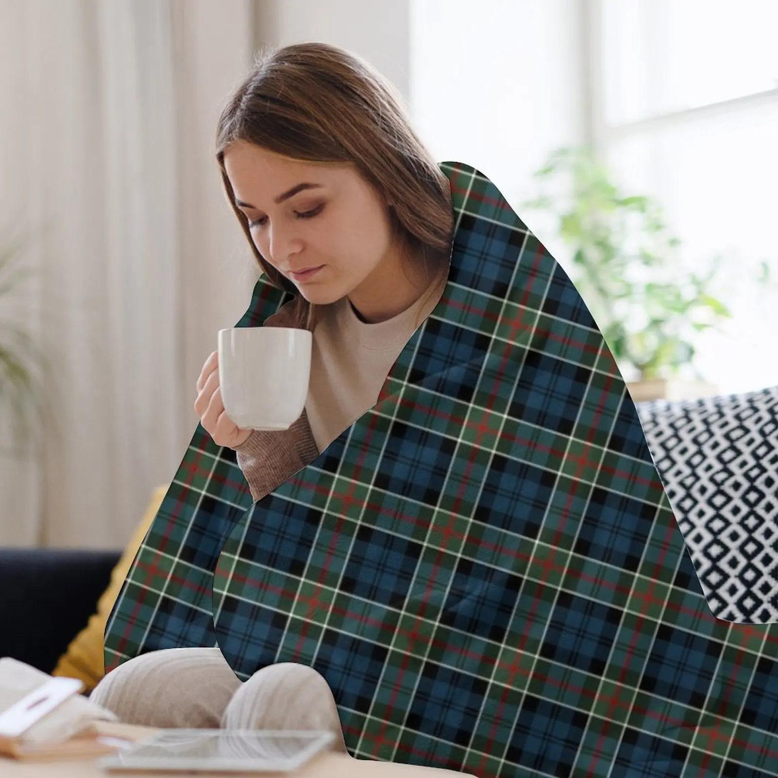 Одеяло Clan Colquhoun в клетку тартан волосатые одеяла для кемпинга