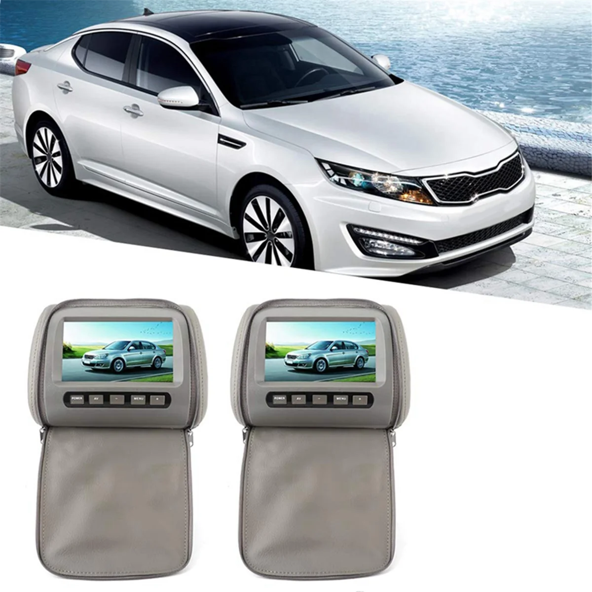 DVD-дисплей на подголовник автомобиля 7-дюймовый HD ЖК-цифровой сенсорный экран