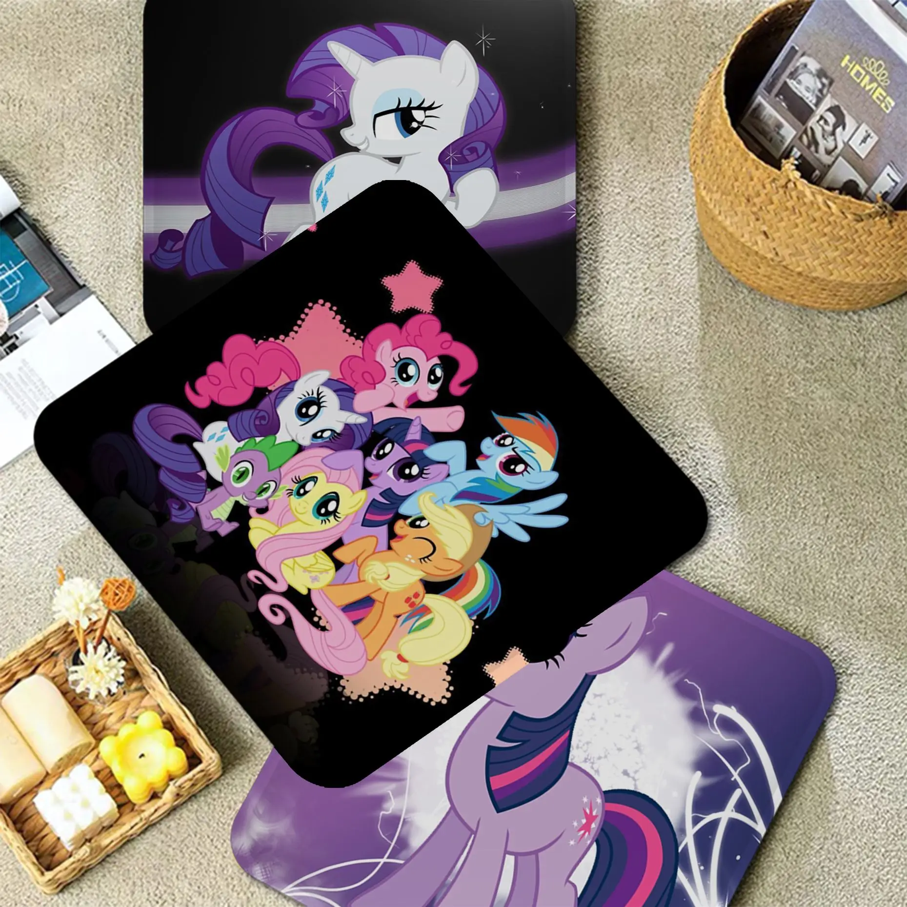 

My-Little-Ponys Nordic Printing Plush Cushion Home Back Cushion Soft Comfortable 50x50cm Chair Cushions