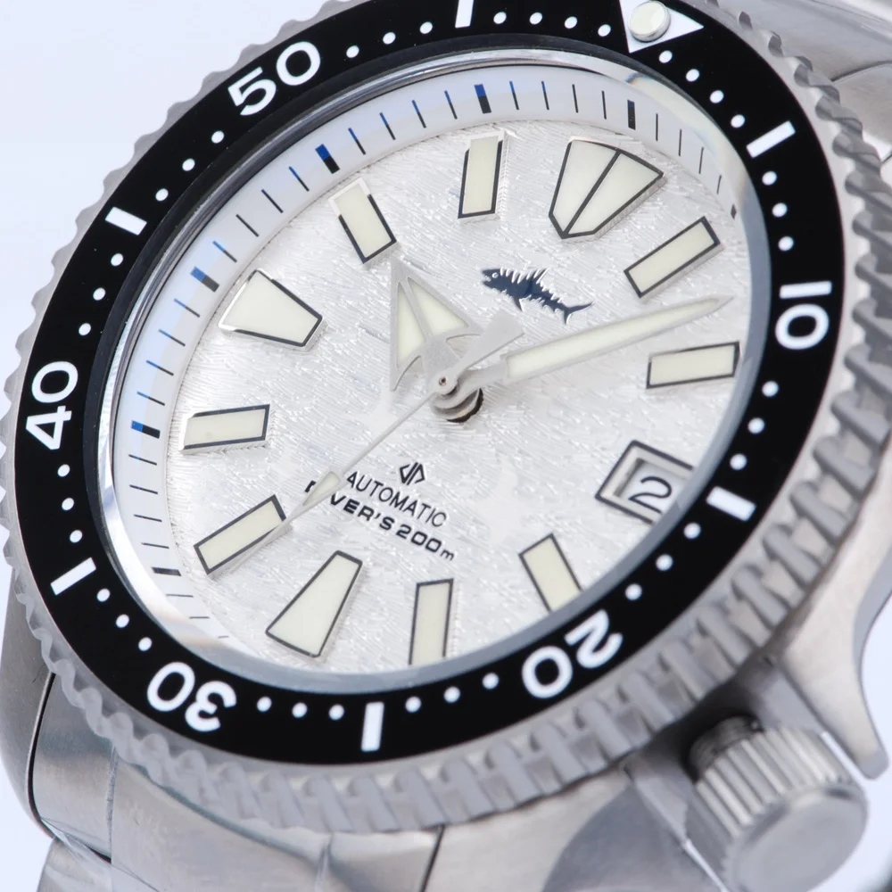 Мужские водонепроницаемые часы для дайвинга Heimdallr Titanium SKX007 с синим циферблатом 44