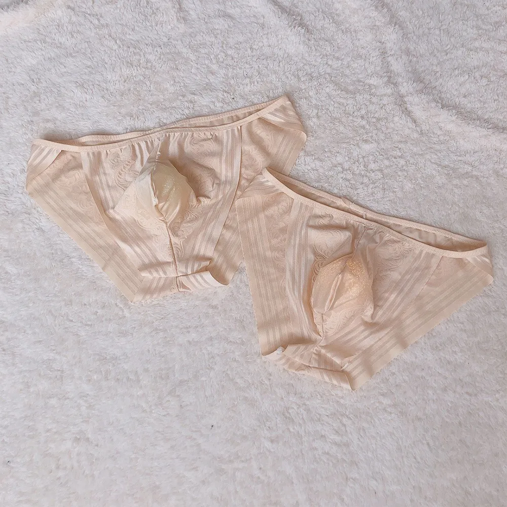 

Ice Silk Soft Panties Men Women Low Rise Briefs Lingerie Bulge Pouch Smooth Underwear Seemless Underpants See Through Bikini A50