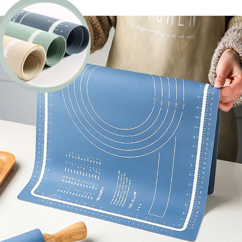 

60CM Thickening Silicone Kneading Pad Roller Rolling Pin Rolling Pad Mat Large Kneading Mat Baking Kitchen Accessories Gadgets