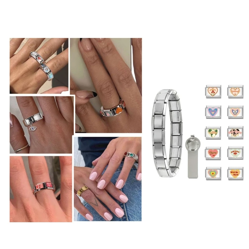 Подарочный набор ювелирных украшений ручной работы DIY Серебряный итальянский