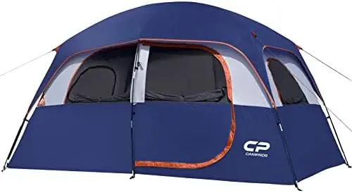 

Водонепроницаемая ветрозащитная семейная палатка с верхним дождевиком, 4 больших сетчатых окна, двухслойная, легкая установка, портативная с сумкой для переноски