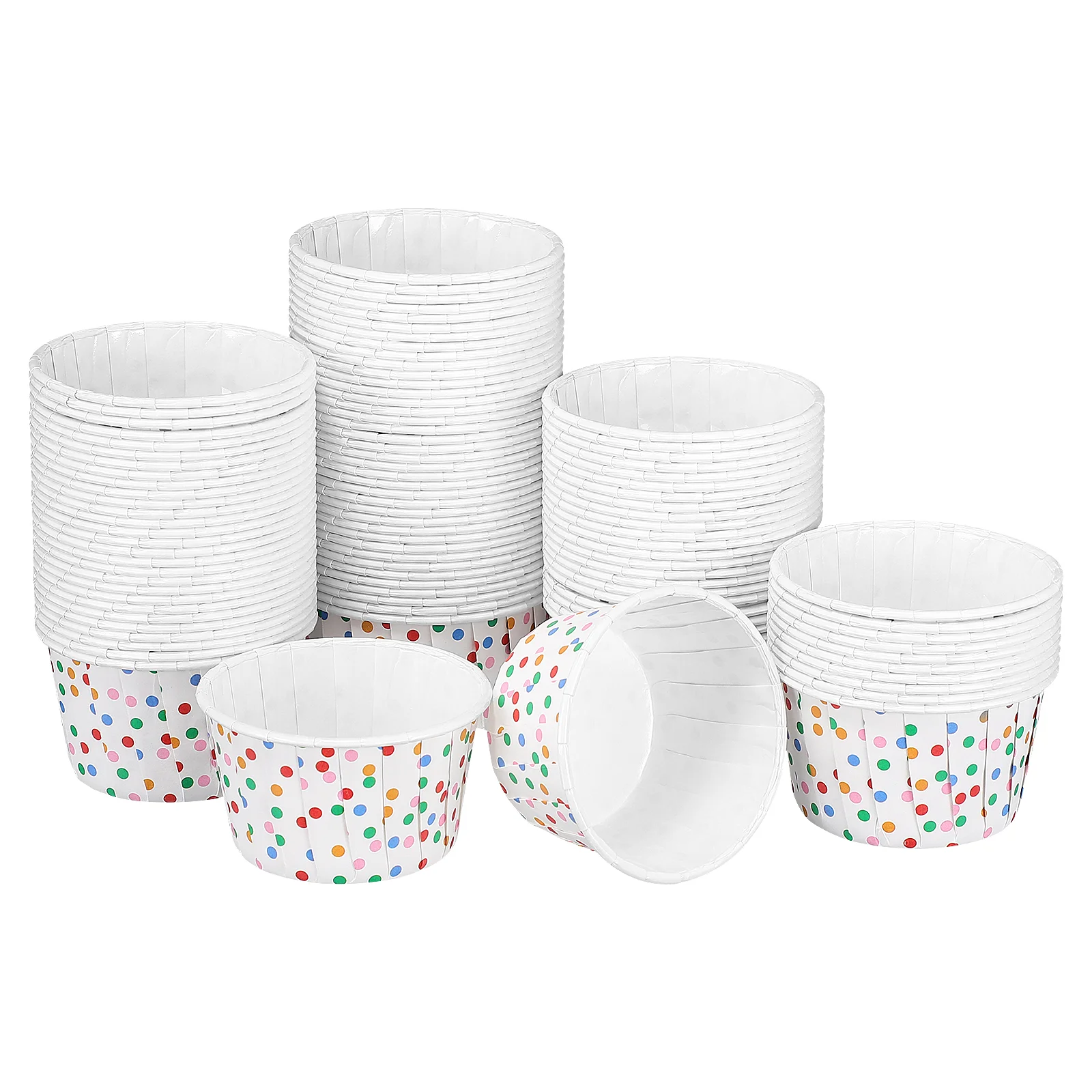 

Cabilock 100pcs Disposable Ice Cream Cups Dessert Bowls Polka Dot Paper Cups Party Supplies