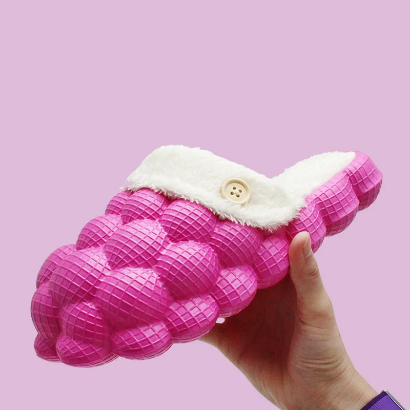 

Winter Luxury Ladies Cotton Slippers Couple Indoor Home Sandals Fashion Warm Non-slip Women's Shoes Furry Slides Chaussure Femme