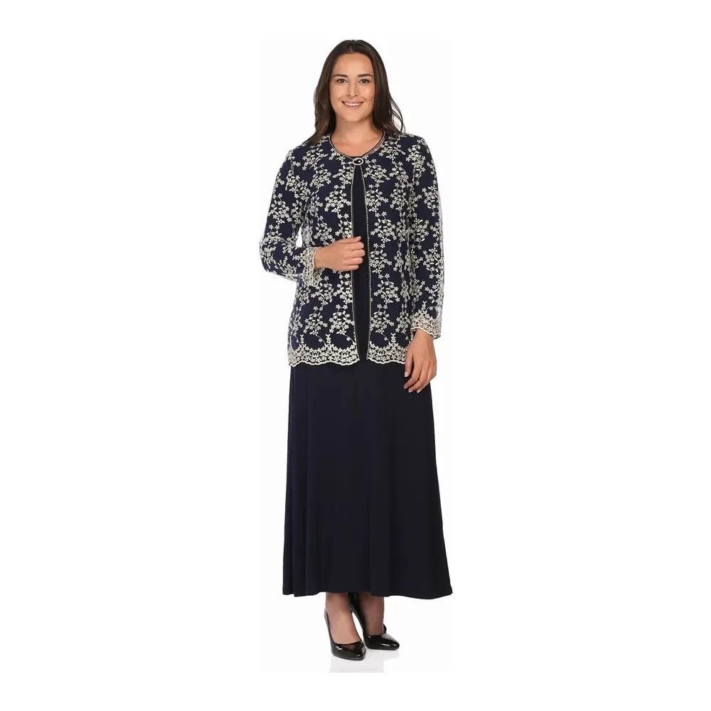 

Dorlie Large Size 2652 Navy Blue Elbiseli Tool