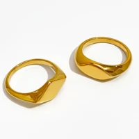 perisbox 2 designs oval horse eye rings rhombus geometric rings for women titanium steel minimalist jewelry 2020