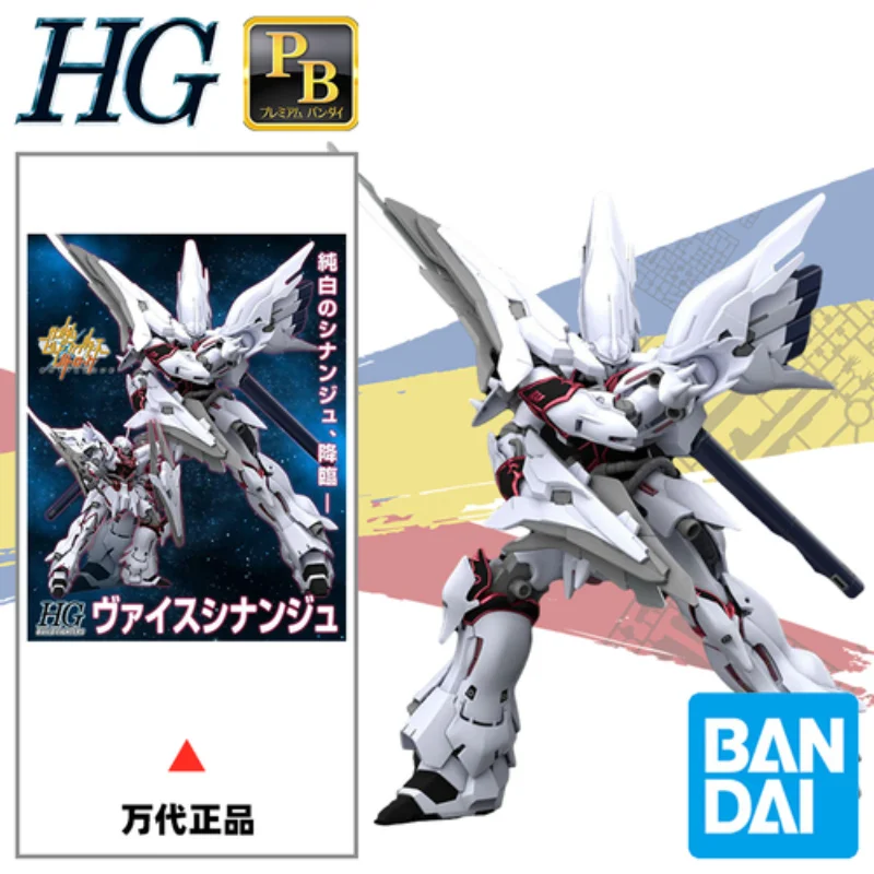 

Original Bandai Gundam Anime Figure PB Limit HG 1/144 GUNDAM BUILD FIGHTERS TRY MSN-06SW White Sinanju Assembly Model Toys 14cm