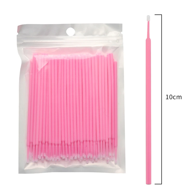 

100 Disposable Makeup Eyelash Extension Tools Single Eyelash Applicator Mascara Brush Eyelash Removal Makeup Cotton Swab Tool