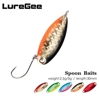 luregee 2 3g 3g trout lure spoon trout area fishing lures artificial micro spinner bait fishing trout pike perch metal spoons