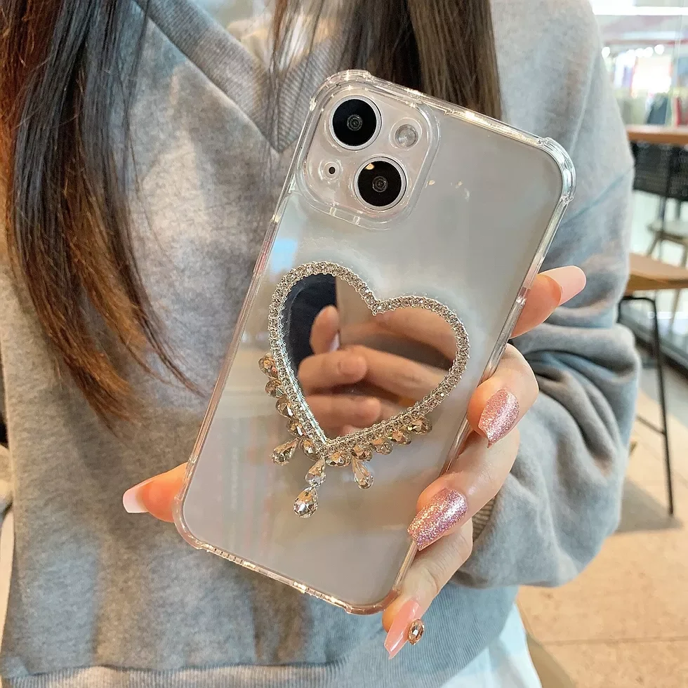 

Free Shipping Diamond Mirror Clear Soft Case For iPhone 13 12 11 Pro XS Max X XR 7 8 Plus MiNi SE 2020 Transparent Silicone Cove