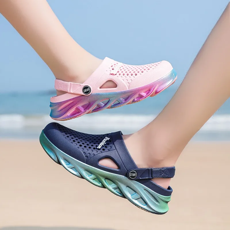 Womens Sandals 2022 Summer Sandals Fashion Hollow Out Breathable Beach Slippers Flip Flops EVA Massage Slippers Sandals