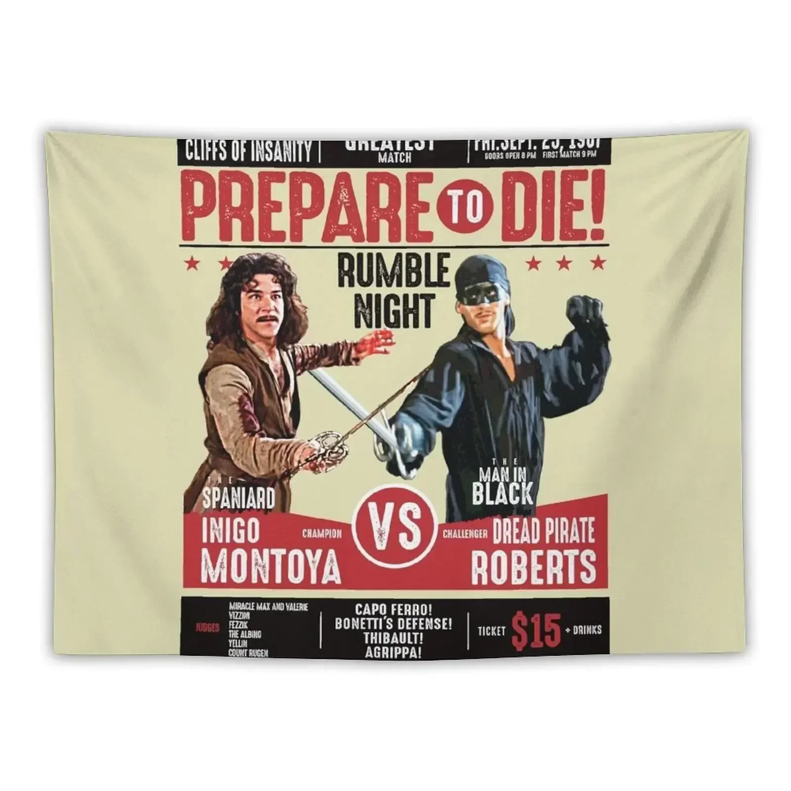 Inigo Montoya vs Dread Pirate Roberts Фехтовальный постер Гобелен Настенный декор Украшение