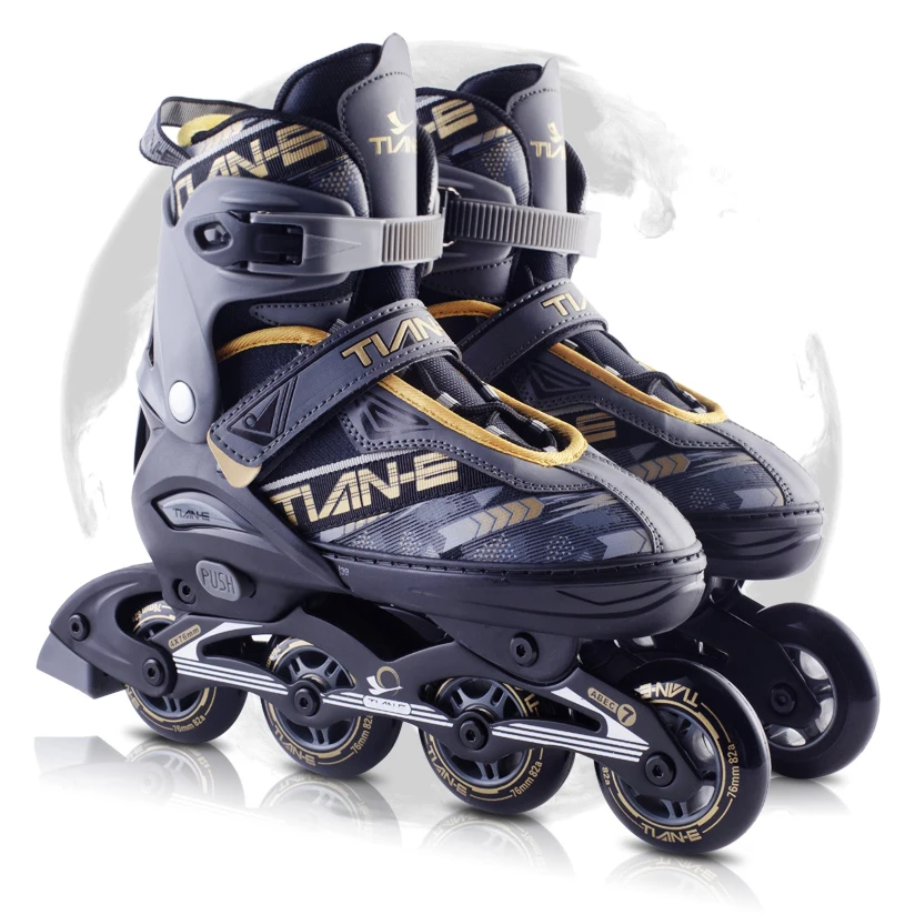 Adult Kids Professional Speed Roller Skates Men Women Children 4-Wheels Patins Shoes For Beginners Outdoor Inline Skating Shoes