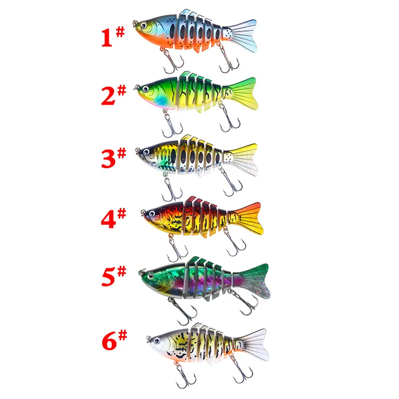 

1 Pcs Minnow Luya Fishing Lure 15.6g 10CM Multi-section Baits 3d Eyes Colorful 7 Segme Hard Swimbait Artificial Spinning Tackle