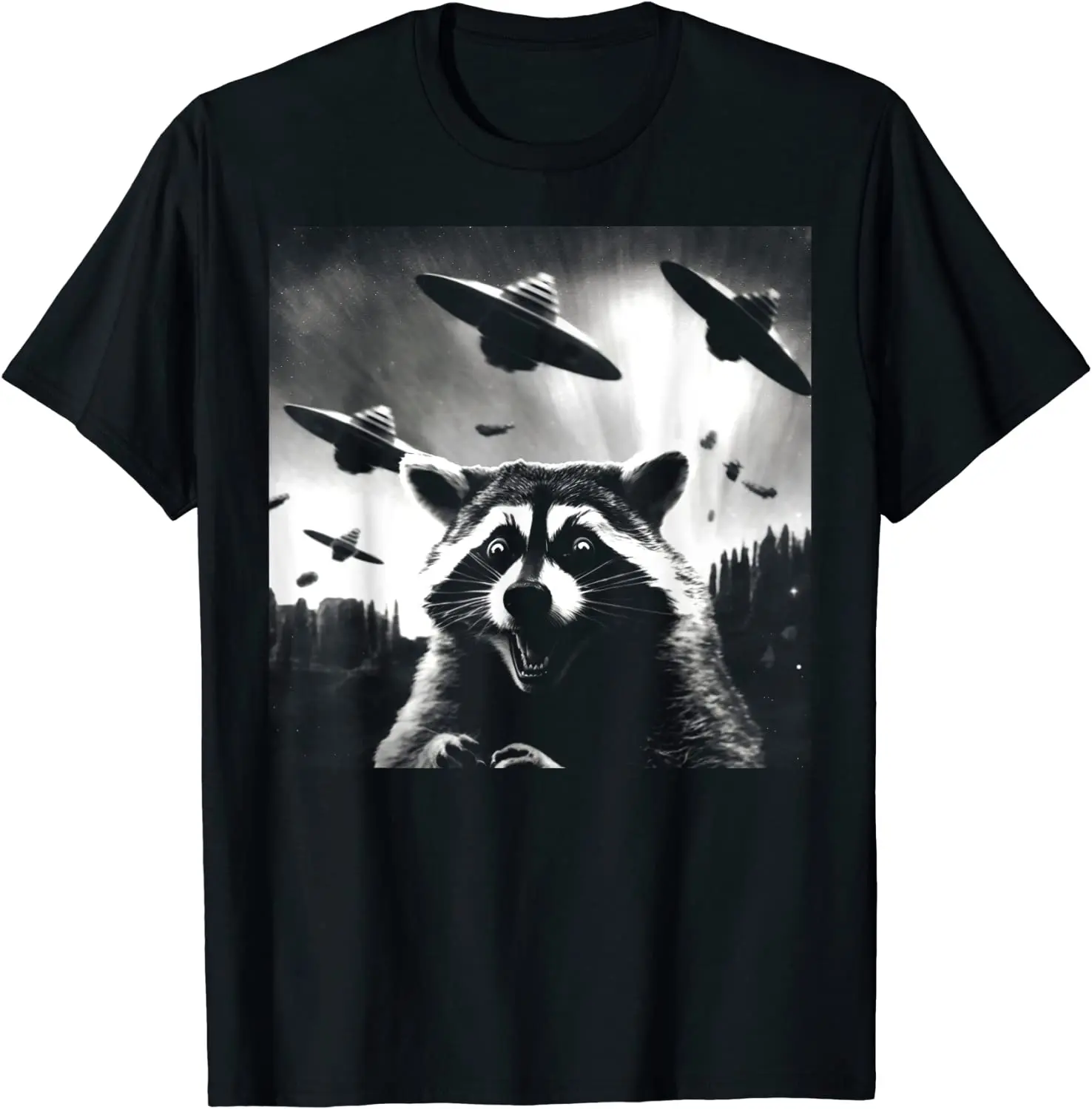 

Alien UFO Funny Raccoon UAPs T-Shirt Graphic T Shirts Casual Cotton Four Seasons Tees Animal Lovers New Arrivals 2023 Men