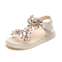 kids girls fashion sandals princess summer 2022 new rhinestone chic soft casual shoes hook loop children shoes for party beach