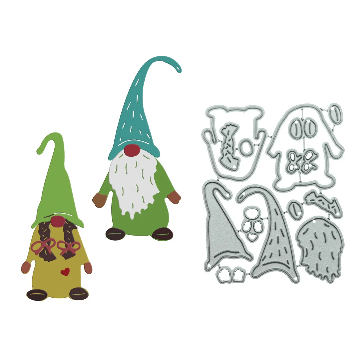 

Collage Dwarf Gnome Pattern Metal Cutting Die Stencil Scrapbook DIY Clipart Manual Card Making Paper Decorating Cut Die Template