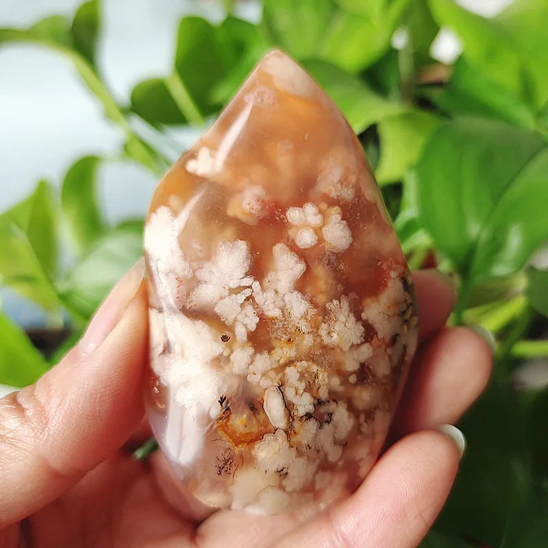

Natural Stone Sakura Agate Crystals Flame Home Room Decoration Feng Shui Gemstone Ornaments Wicca Chakra Reiki Healing Crystals